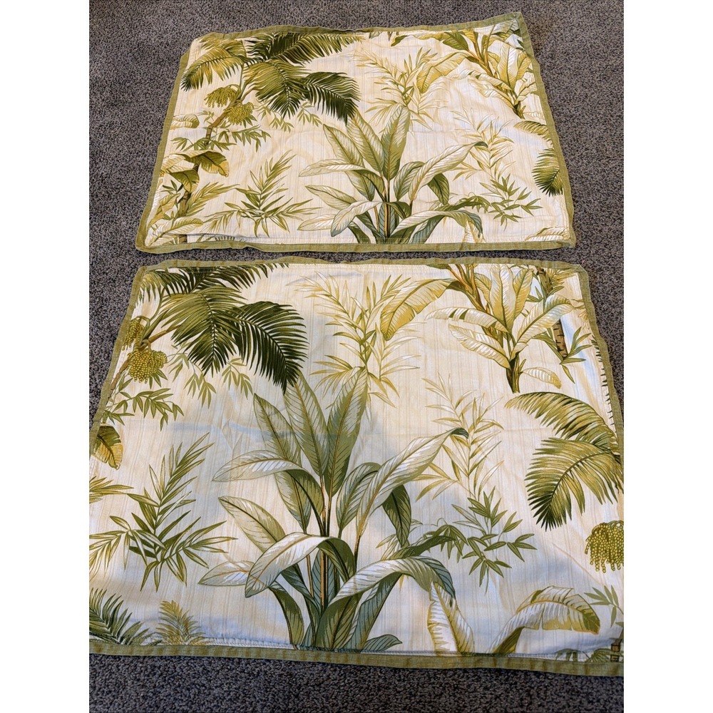 Tommy Bahama Home Pillow Sham Set of 2 Palm Leaf Tropical Bohemian Bombay